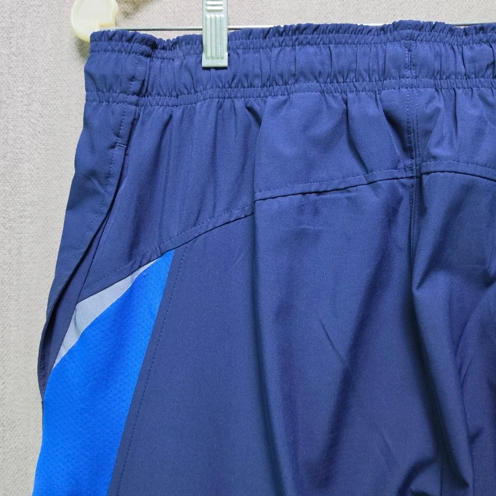 Reebok Athletic Pants Men Large Blue Polyester Spandex Track Joggers